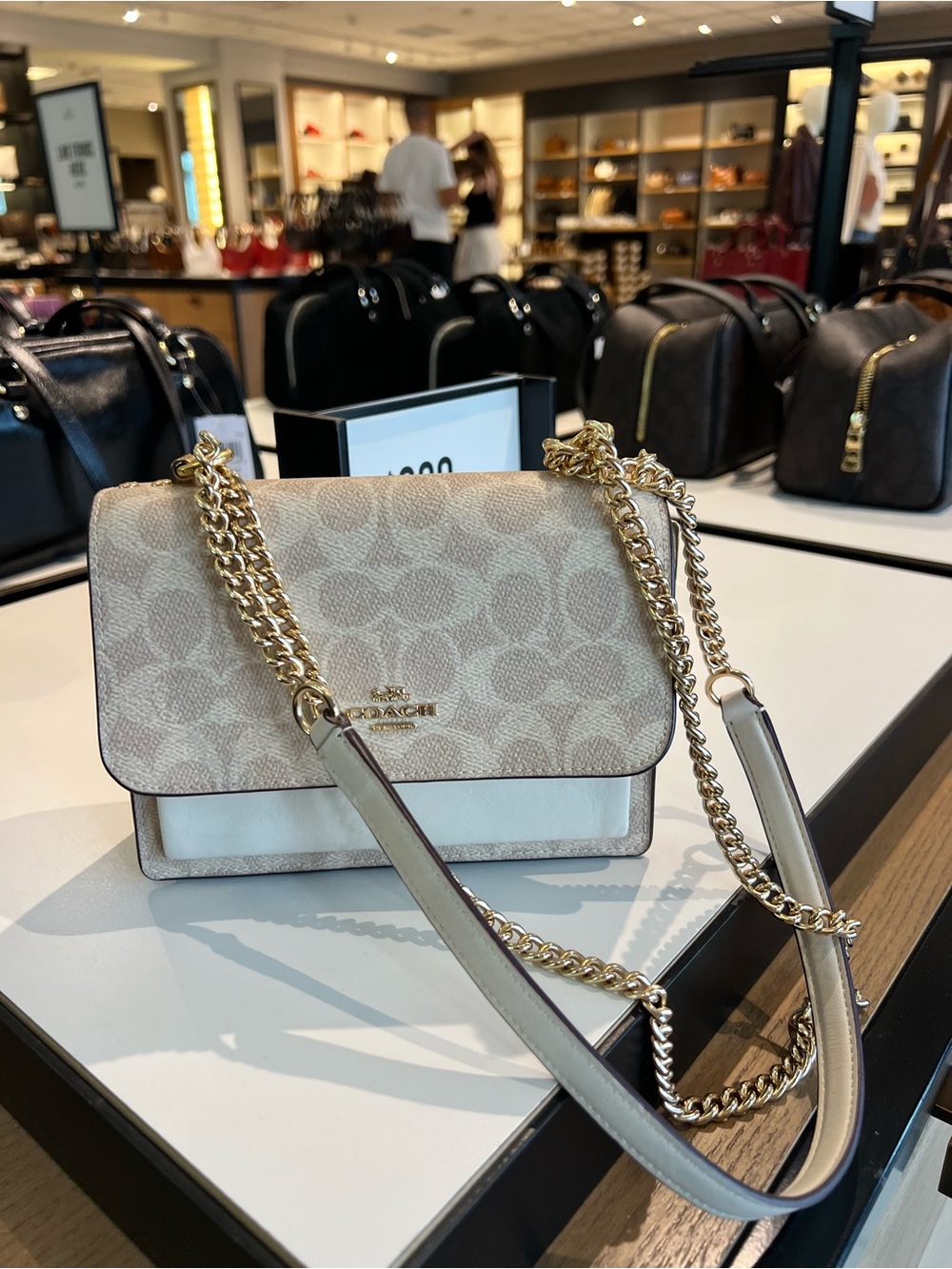 Coach Klare Chain Crossbody Shoulder Bag in Light Beige